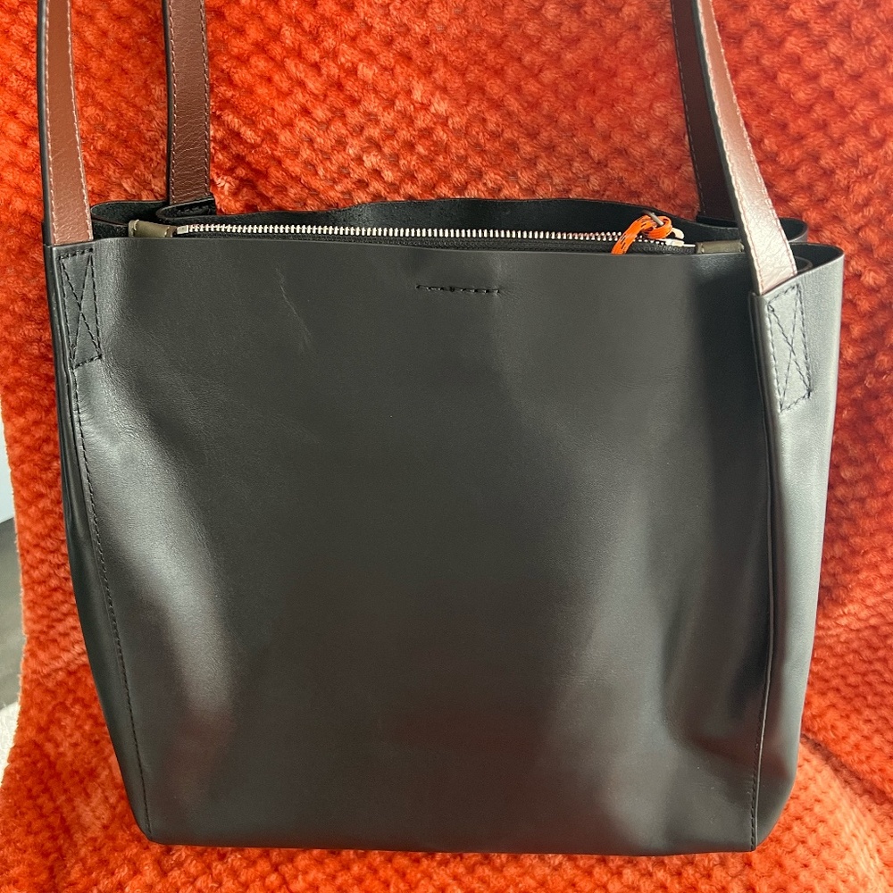 Rag & Bone Black /Olive Passenger Leather Tote